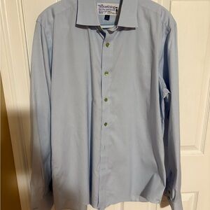 Lord Willy’s Classic Light Blue Men's Dress Shirt with Contrast Buttons